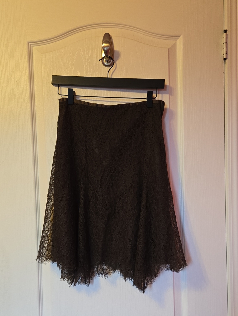 Brown Lace A-Line Skirt
